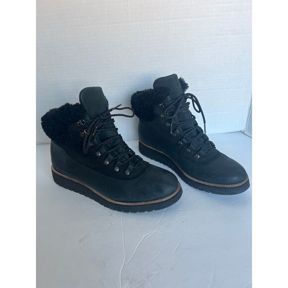 COLE HAAN BLACK LEATHER ZERO GRAND-EXPLORE WATERPROOF HIKER WINTER BOOTS SZ 10B - Picture 2 of 10